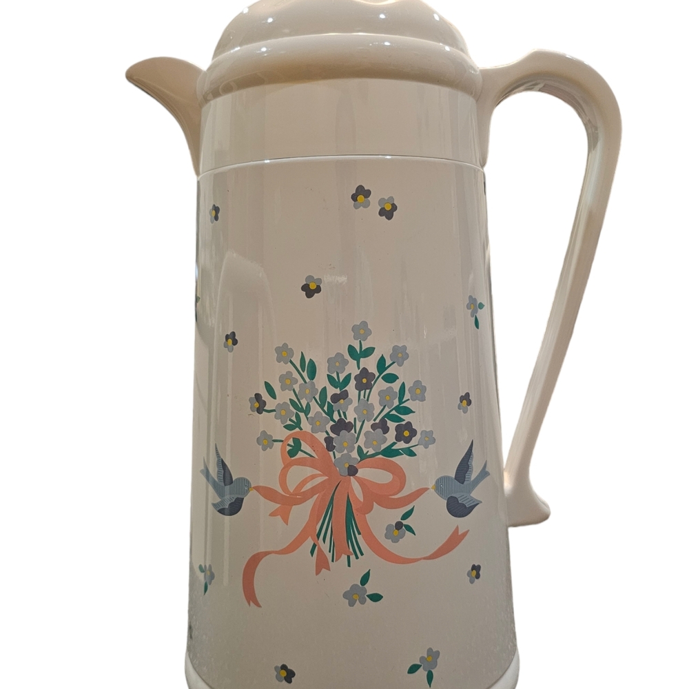 Charming Cream Pitcher with Floral and Bird Motif